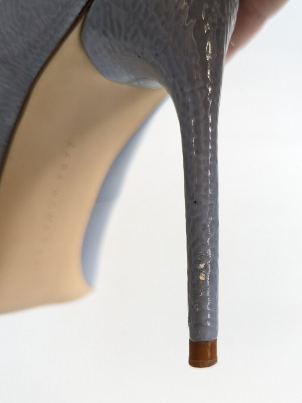 Zara Woman Pale Blue Patent Mary Jane Heels 7.5 - Picture 7 of 9